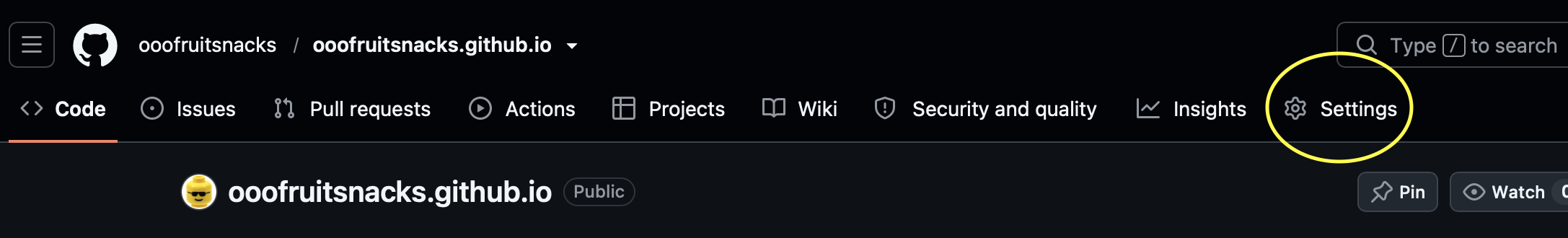 Step 1: Click the settings icon for your repo