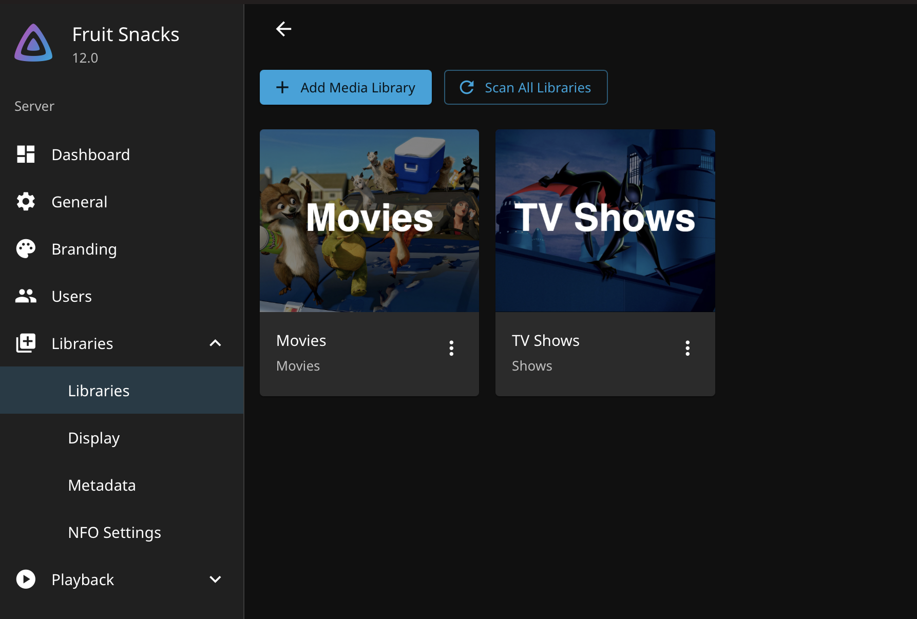 jellyfin dashboard
