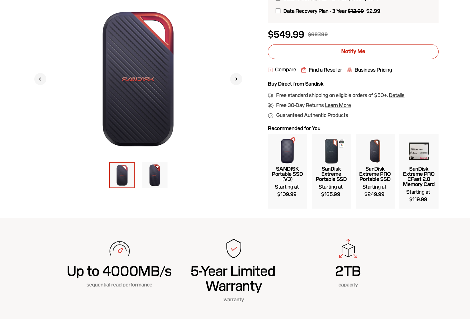Sandisk comparison